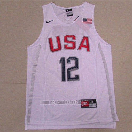 Camiseta USA 2016 DeMarcus Cousins #12 Blanco